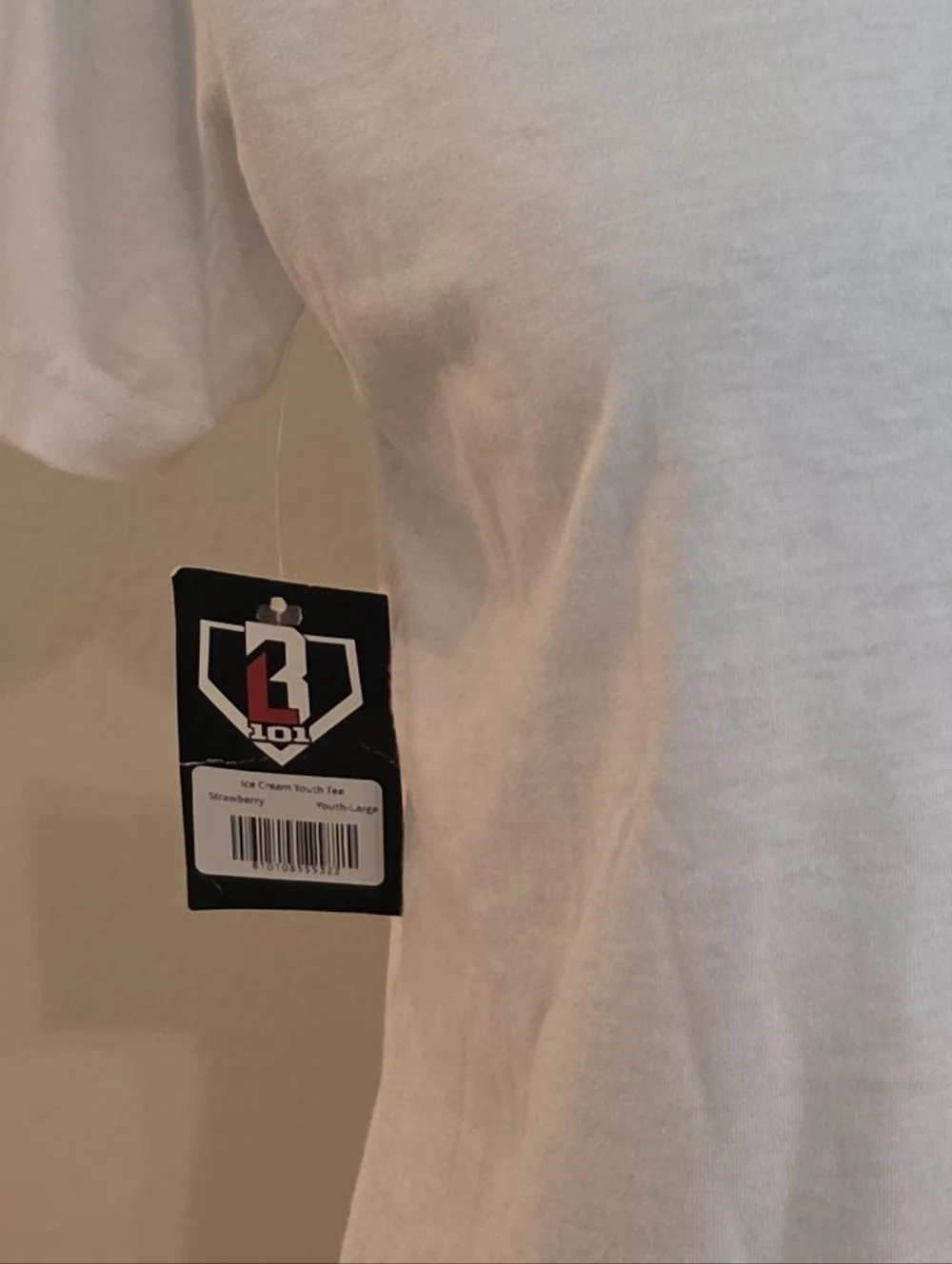 Girl's BASEBALL LIFESTYLE White Short Sleeve Tee w/ Pink & Yellow Logo (Size YL) - Picture 9 of 9